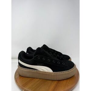 Puma Fenty by Rihanna Suede Creeper Black Oatmeal Platform Sneakers 9.5